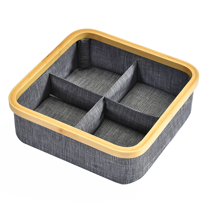 Heathered bamboo basket fabric storage box set SK-NZ001